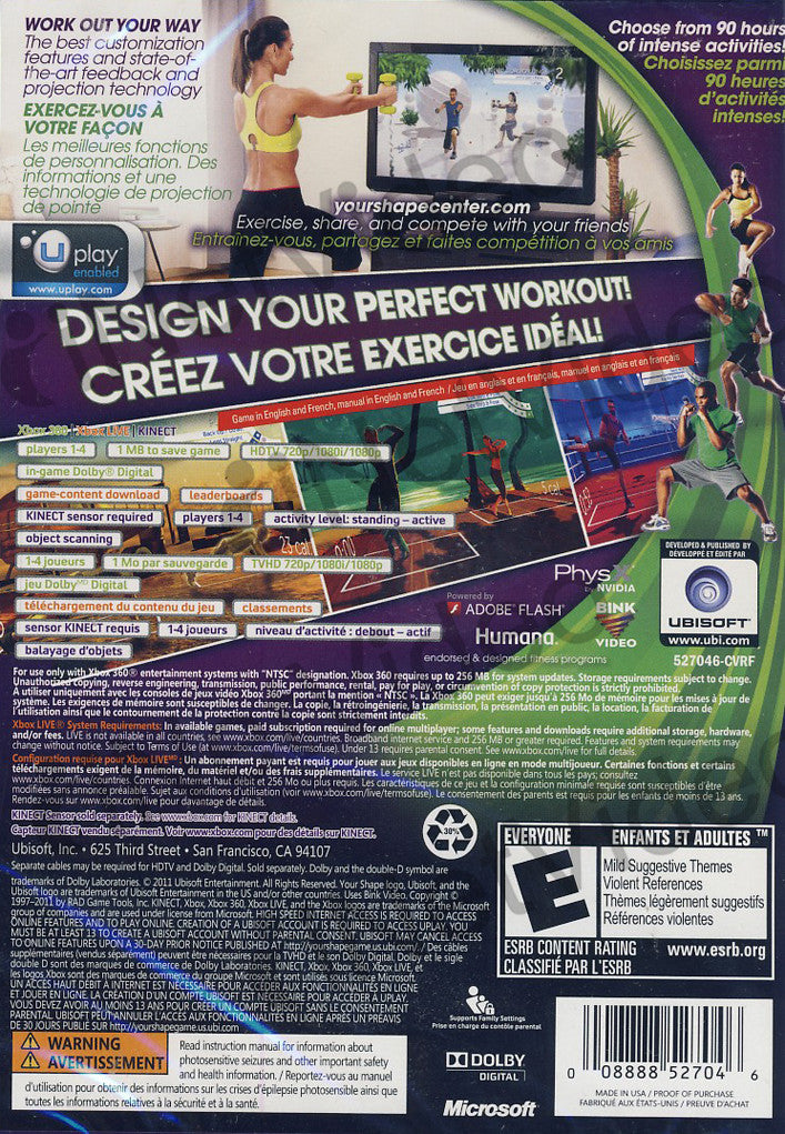Your Shape Fitness Evolved 2012 (Kinect) (Bilingual Cover) (XBOX360) on  XBOX360 Game