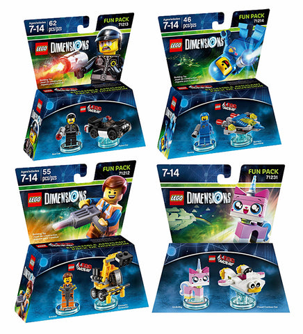 LEGO Dimensions LEGO Movie Emmet Bad Cop Benny UniKitty Bundle 4 Pack Toy TOYS on TOYS Game