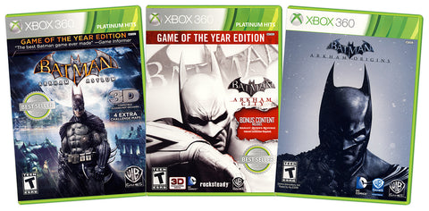 Batman Value Pack: (Arkham Asylum / Arkham City / Arkham Origins) (3-Pack) (xbox 360) (XBOX360) XBOX360 Game 